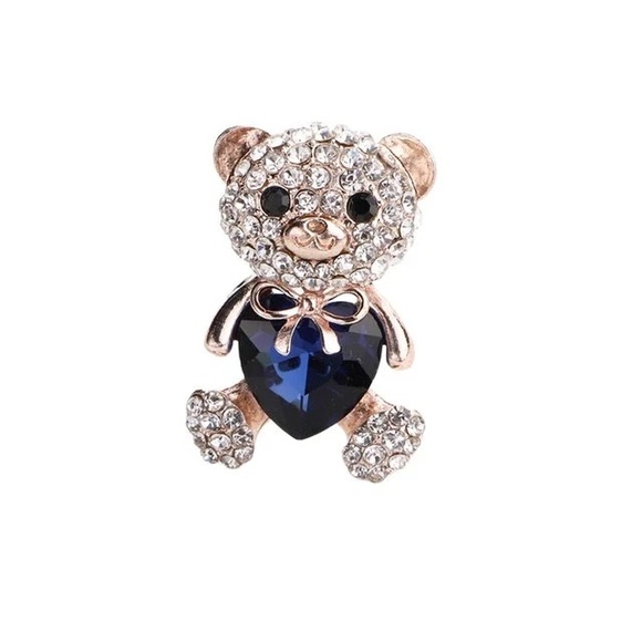 Valentines Brooch Cute Cartoon Heart Bear With Exquisite Cute Teddy Bear - Picture 2 of 4